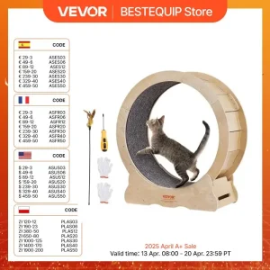 VEVOR Cat Exercise Wheel Natural Wood