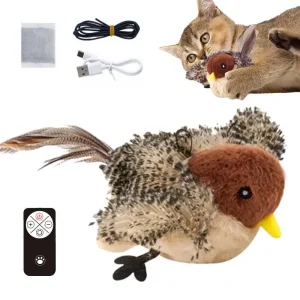 Chirping bird Cat toy with Catnip