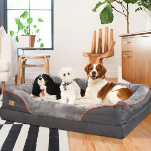 Orthopedic Foam Dog Bed with Bolster