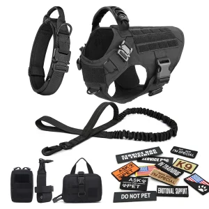 Military Large Dog Harness, Collar & Leash Set