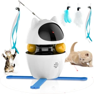 4-in-1  Indoor Cat Toy Interactive  with Ball and Feather